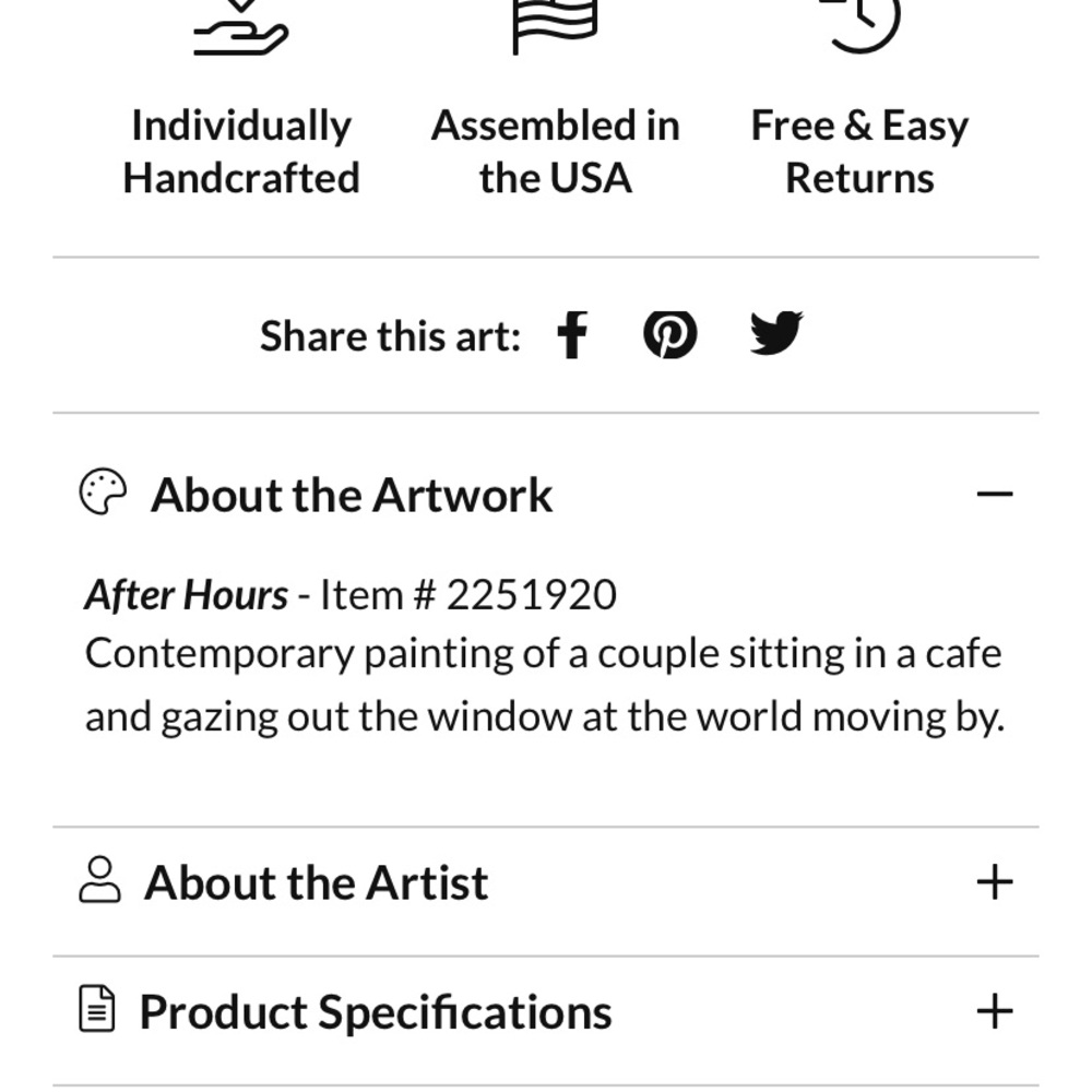 Cafe Couple Stretched Canvas Print Wall Art - Picture 14 of 15